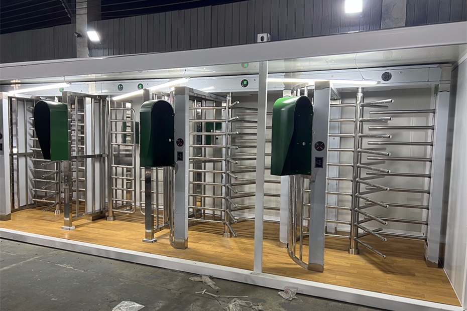 Security turnstile containers