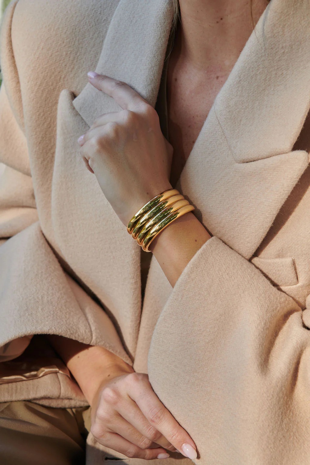 Sleek gold cuff bracelet