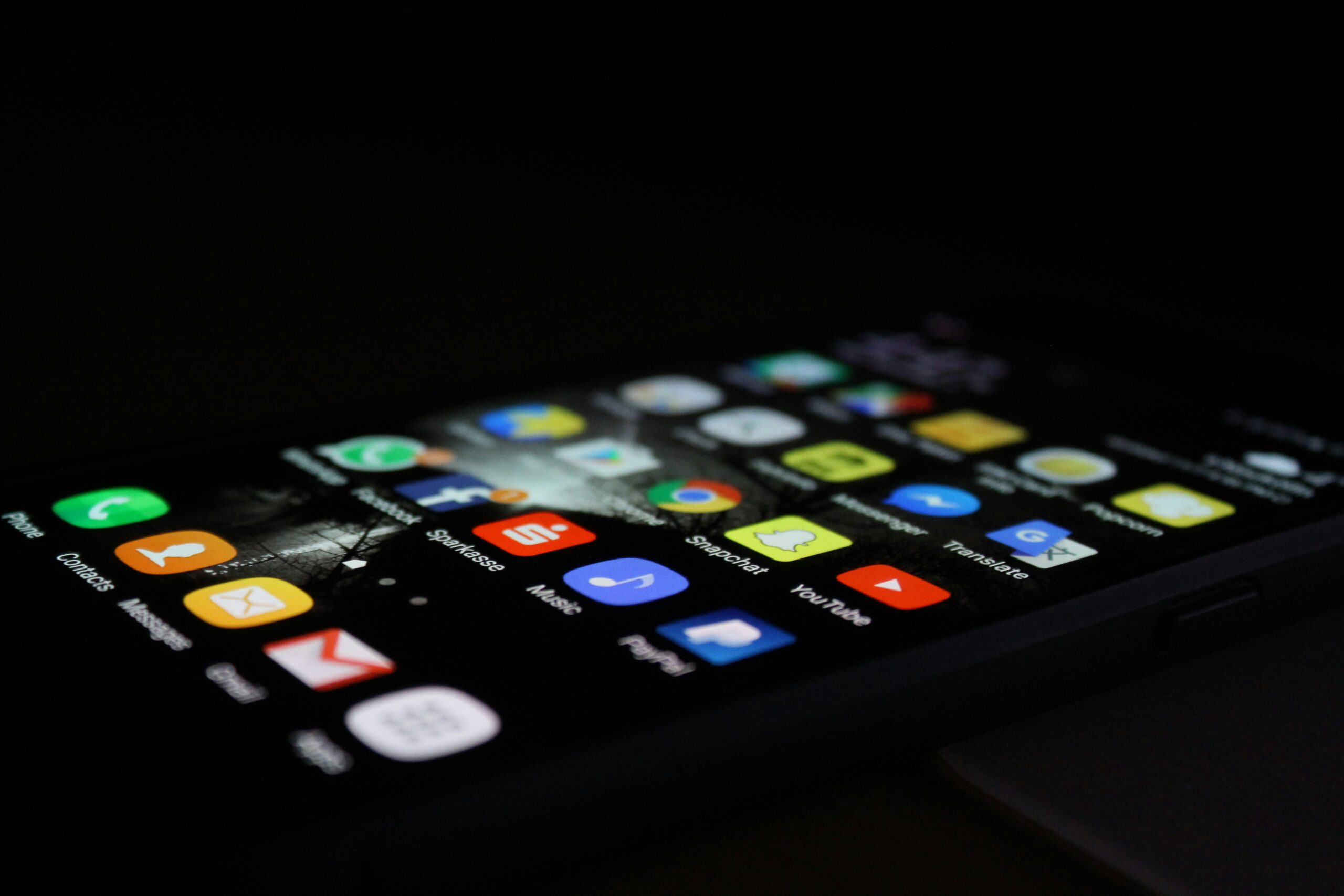 Phone showing many social media apps