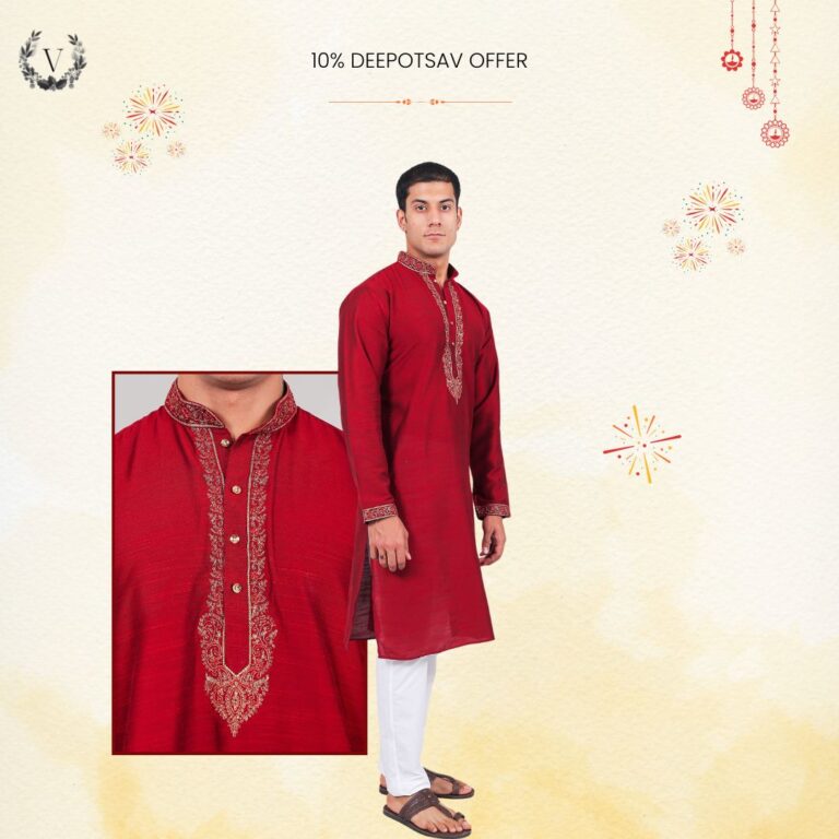 u4012-✨-Radiant-Style-✨Celebrate-this-festive-season-in-elegance-with-our-rich-red-embroidered-kurta.S