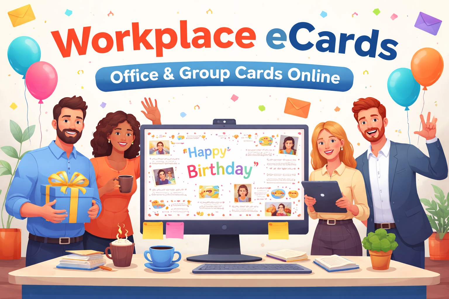 Cheerful-office-celebration-with-digital-eCards